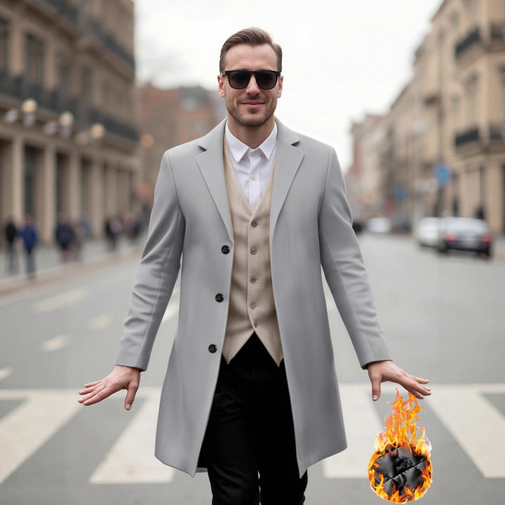 Men's elegant long coat with modern cut and optimal wearing comfort Lisslune