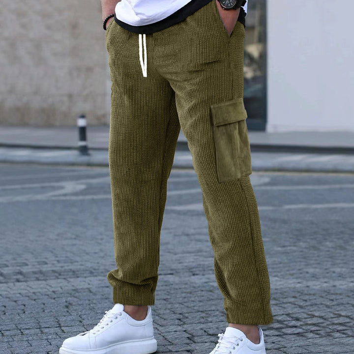 Men's comfortable cargo pants with elastic waistband Lisslune