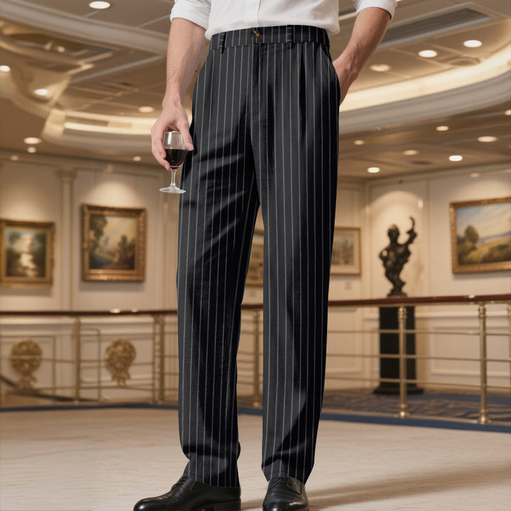 Men's elegant suit pants with fine pinstripes and comfortable fit Lisslune