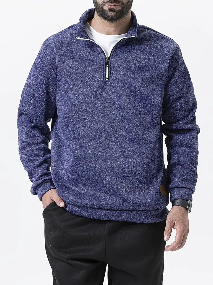 Men's fleece pullover with half zipper Lisslune