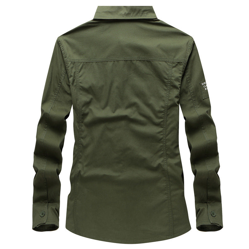 Men's stylish utility shirt with patch pockets and contrasting details Lisslune