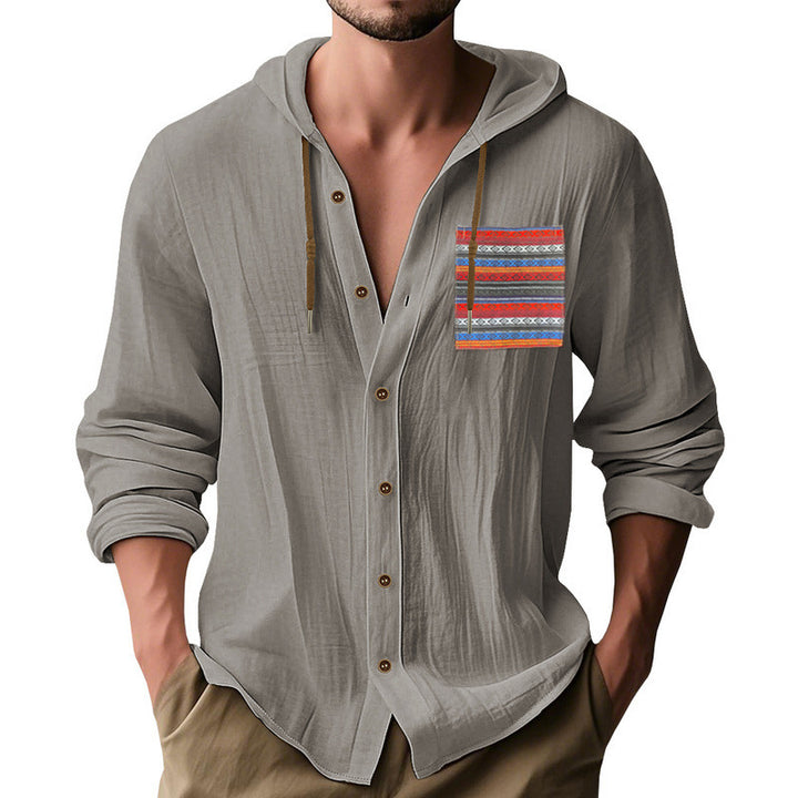 Men's Lightweight Leisure Jacket with Hood and Stylish Chest Pocket Lisslune