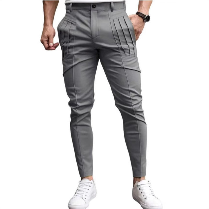 Men's fashionable suit trousers with side pleats and slim fit Lisslune