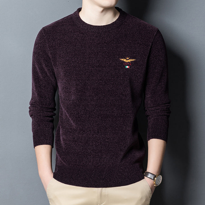 Men's high-quality round neck sweater with fine knit design Lisslune