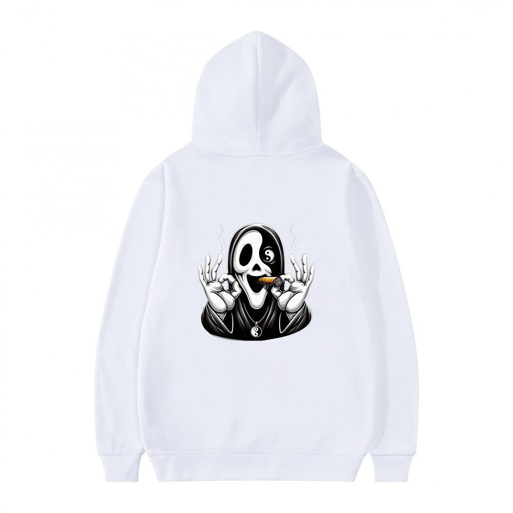 Women's hoodie with artistic skull print and casual fit Lisslune
