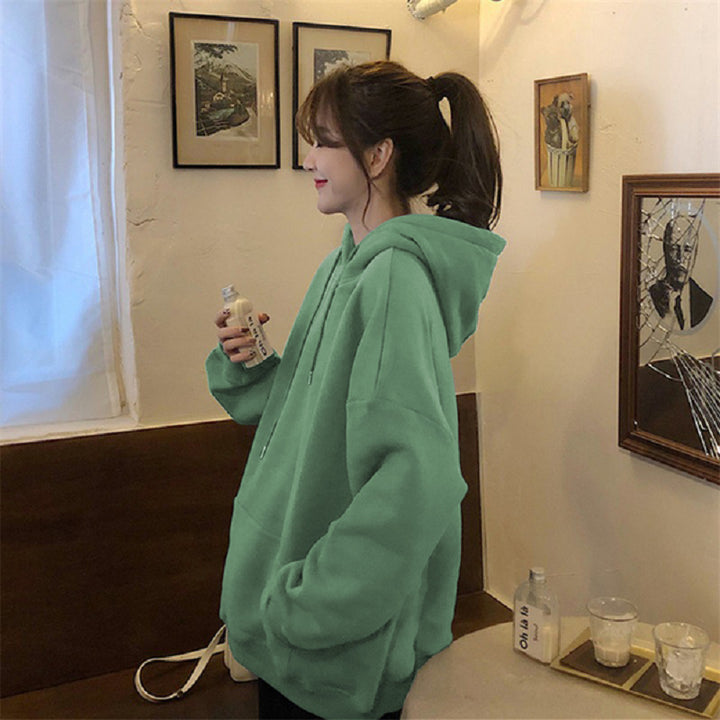 Women's cozy oversized hoodie with high collar and practical kangaroo pockets Lisslune