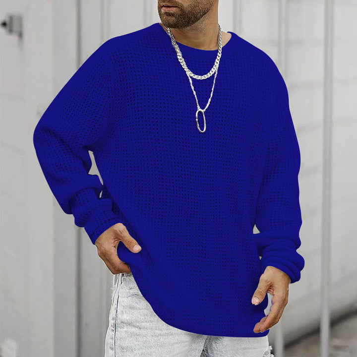 Men's casual knit sweater with loose fit and breathable structure Lisslune
