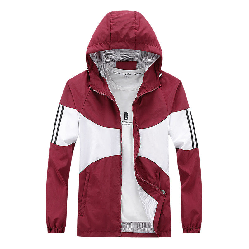 Men's Sporty Windbreaker with Side Zip Pockets Lisslune