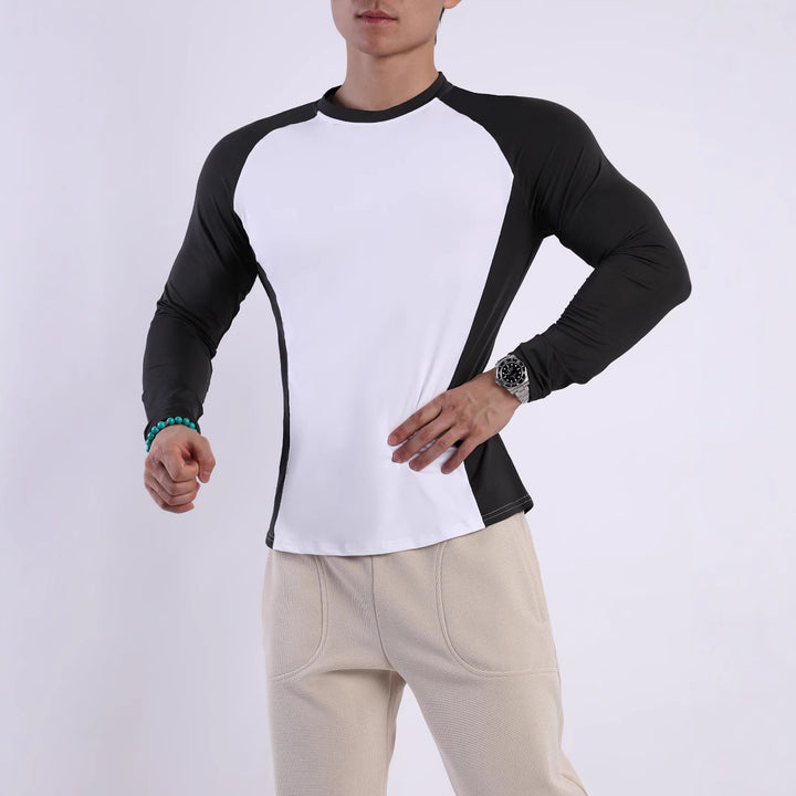 Men's sports long-sleeve shirt with breathable inserts and ergonomic cut Lisslune