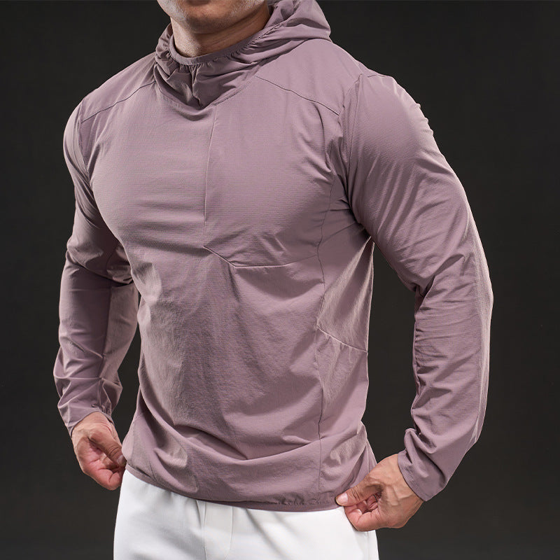 Men's Breathable Long Sleeve Shirt with Hood Lisslune