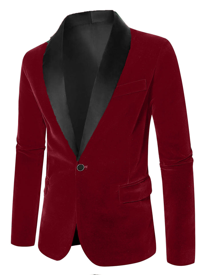 Men's elegant velvet blazer with satin finish Lisslune