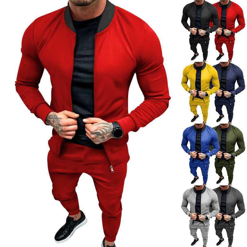 Men's tracksuit with modern stand-up collar and practical zip pockets Lisslune