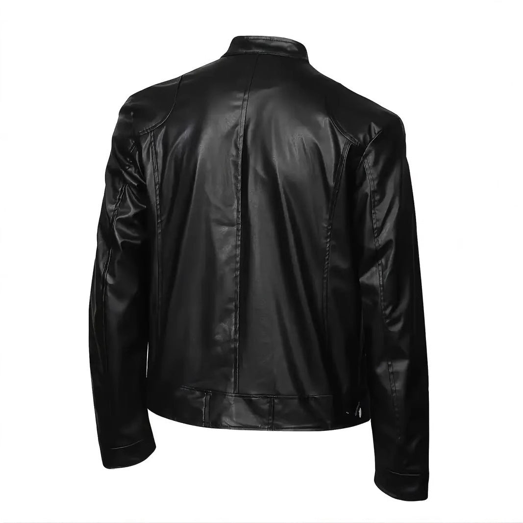 Men's elegant synthetic leather jacket with modern design Lisslune