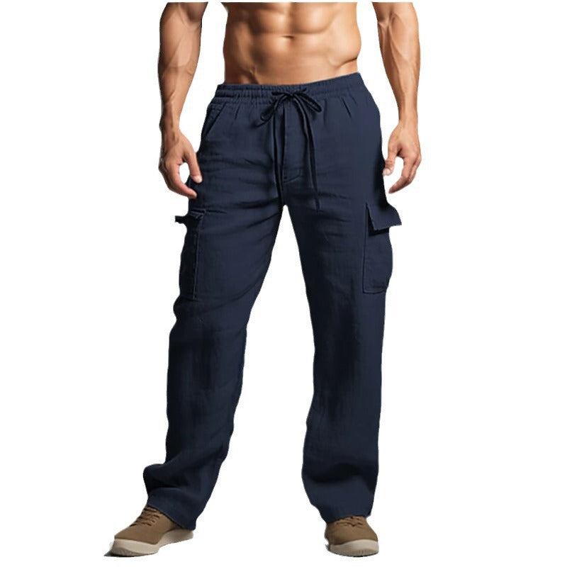 Men's cargo pants with elastic waistband and practical side pockets Lisslune