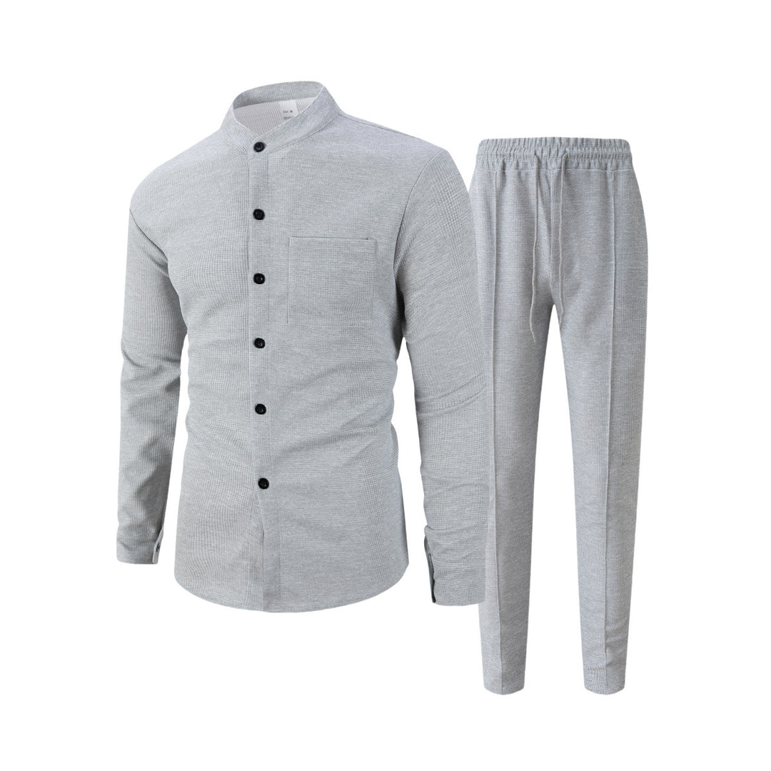 Men's comfortable pajama set with breathable top and elastic pants Lisslune