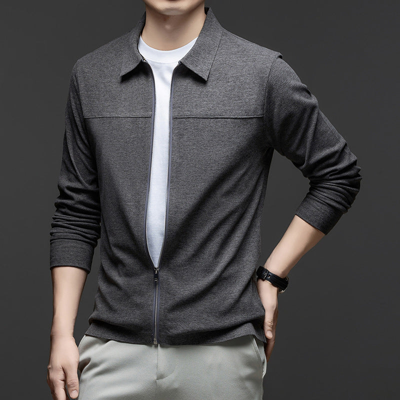 Men's Casual Jacket with Elegant Zipper and Modern Collar Lisslune