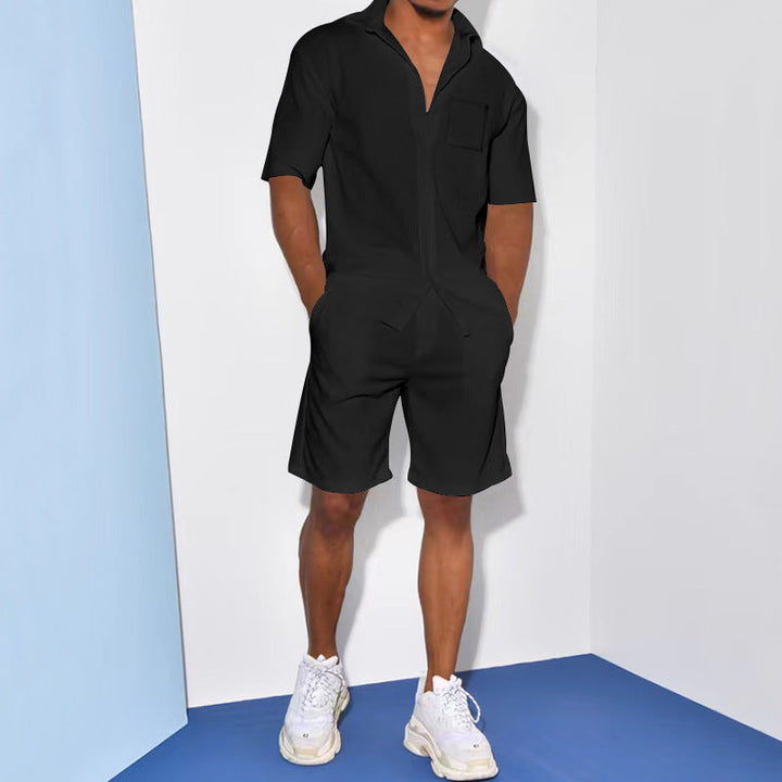 Men's Stylish Overall with Practical Pockets and Sporty Flair Lisslune