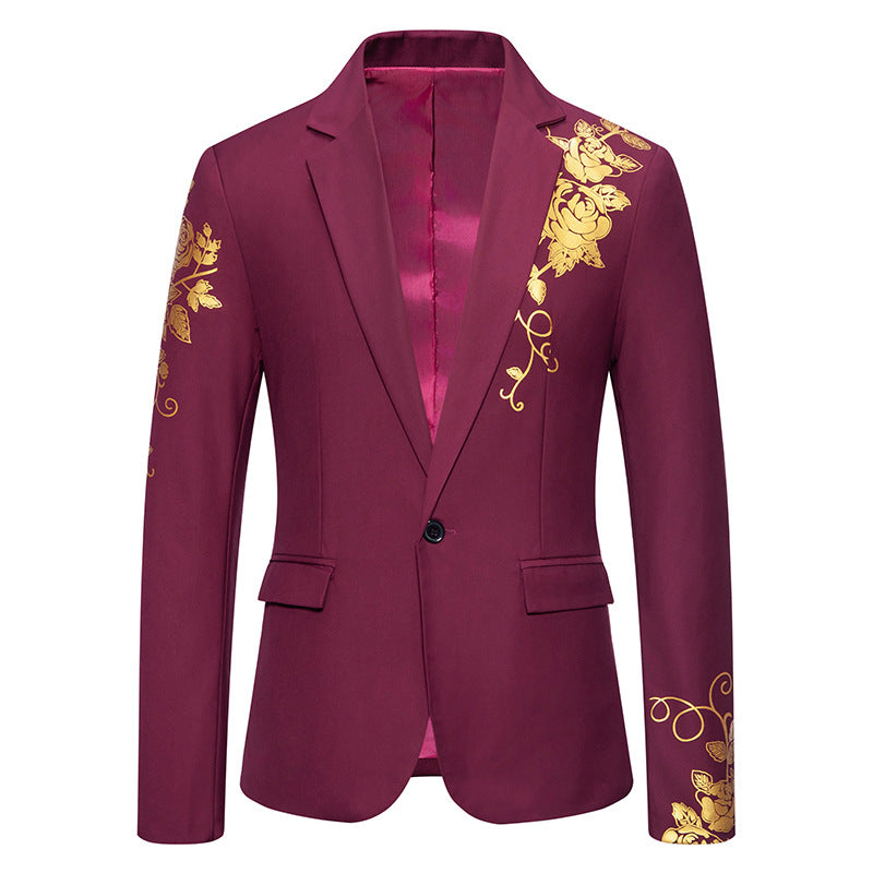 Men's elegant blazer with floral details and textured design Lisslune
