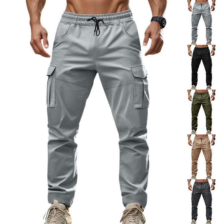 Men's cargo pants with elastic waistband and practical side pockets Lisslune 1758812816