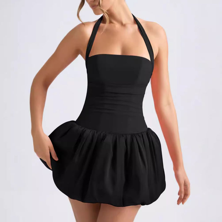 Damen Kleid mit schulterfreiem Design und lässigem Rock Lisslune
