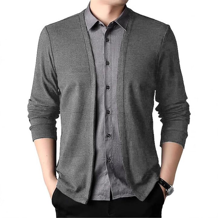 Men's structured cardigan with raw edges Lisslune