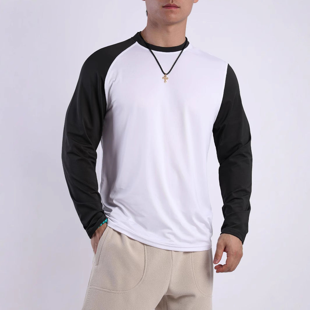 Men's Sports Long Sleeve Shirt with Breathable Inserts and Moisture-Regulating Material Lisslune