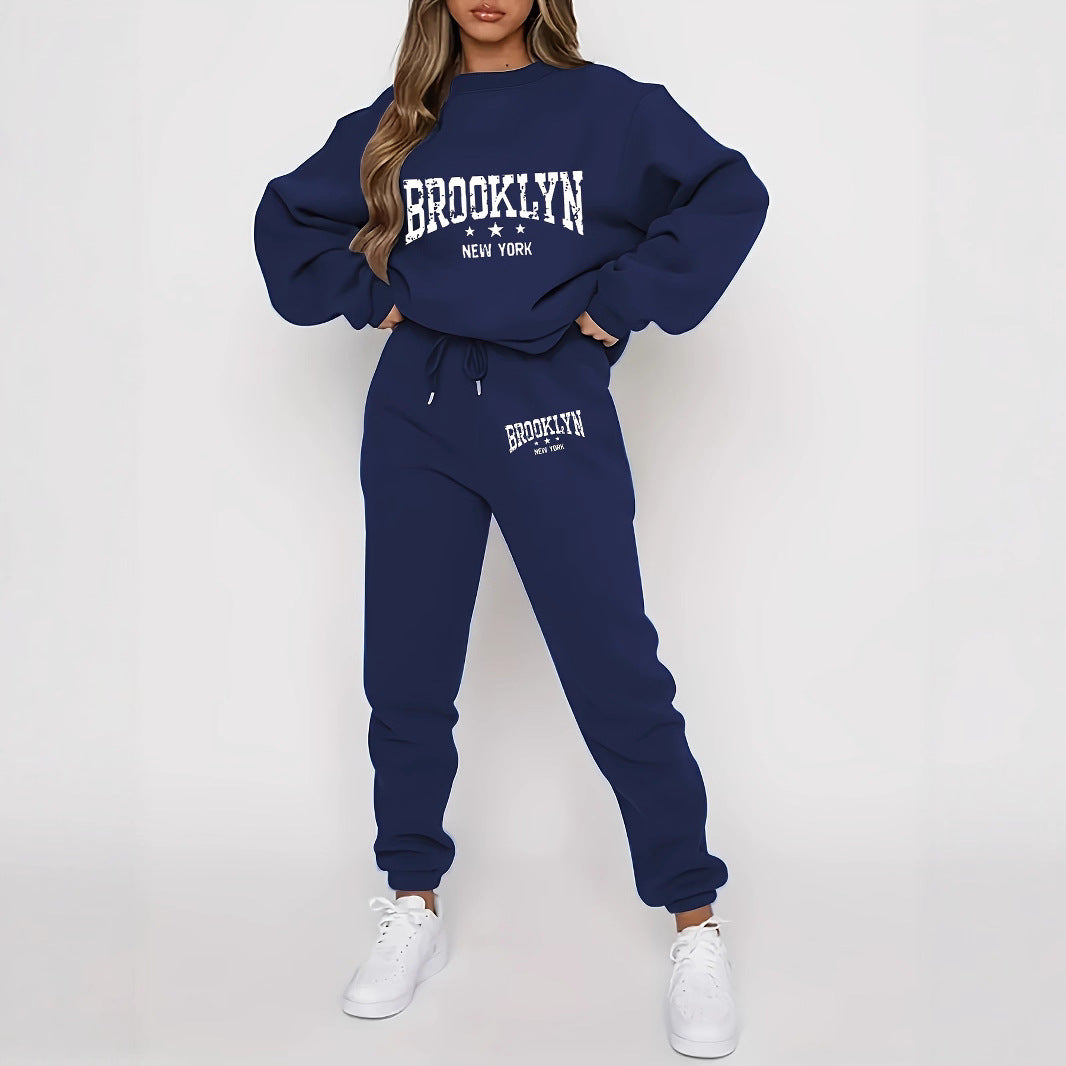 Women's hoodie and jogger set with urban Brooklyn design Lisslune
