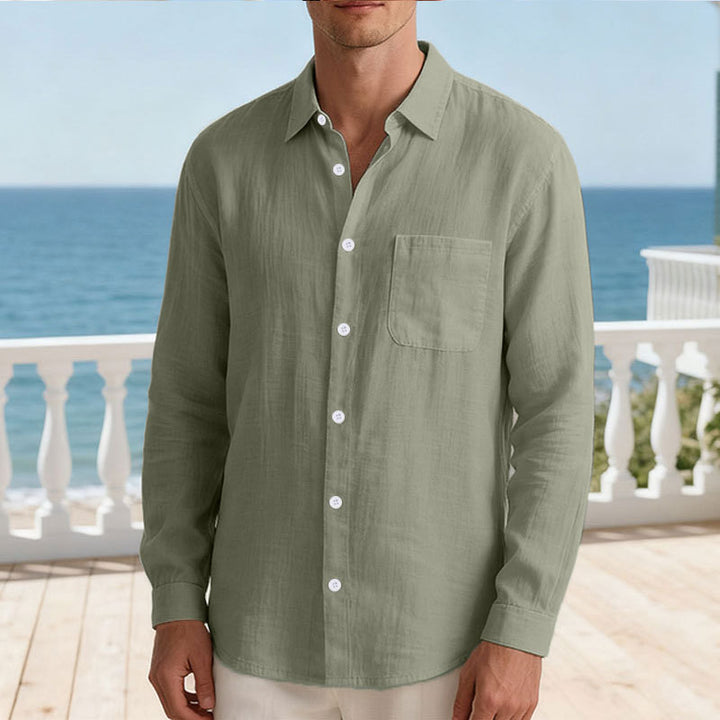 Men's Long Sleeve Shirt made of Breathable Fabric with Elegant Cut Lisslune
