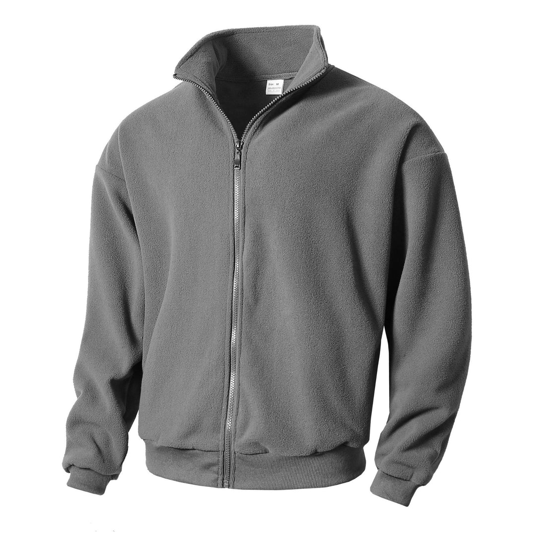 Men's fleece jacket with high collar and full zip Lisslune