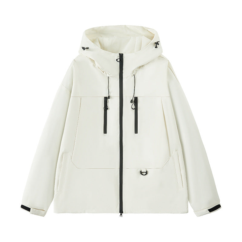 Men's water-repellent outdoor jacket with adjustable hood and multifunctional pockets Lisslune
