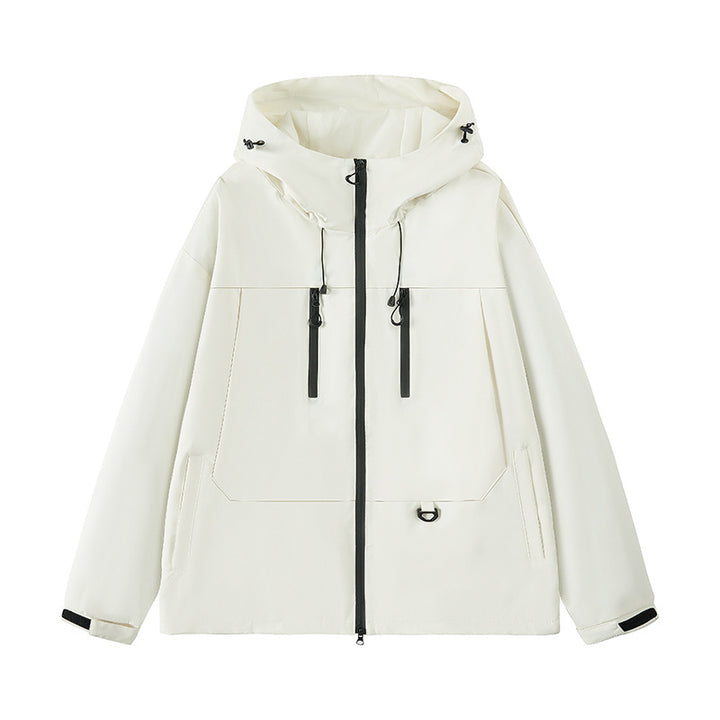 Men's water-repellent outdoor jacket with adjustable hood and multifunctional pockets Lisslune