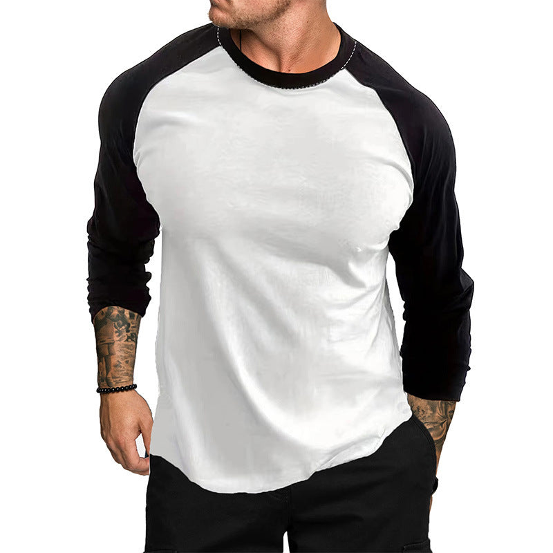 Men's Sporty Long Sleeve Shirt with Raglan Sleeves Lisslune