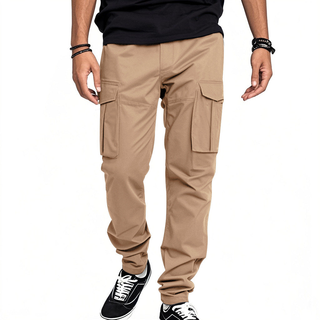 Men's cargo pants with versatile pockets and elastic waistband Lisslune