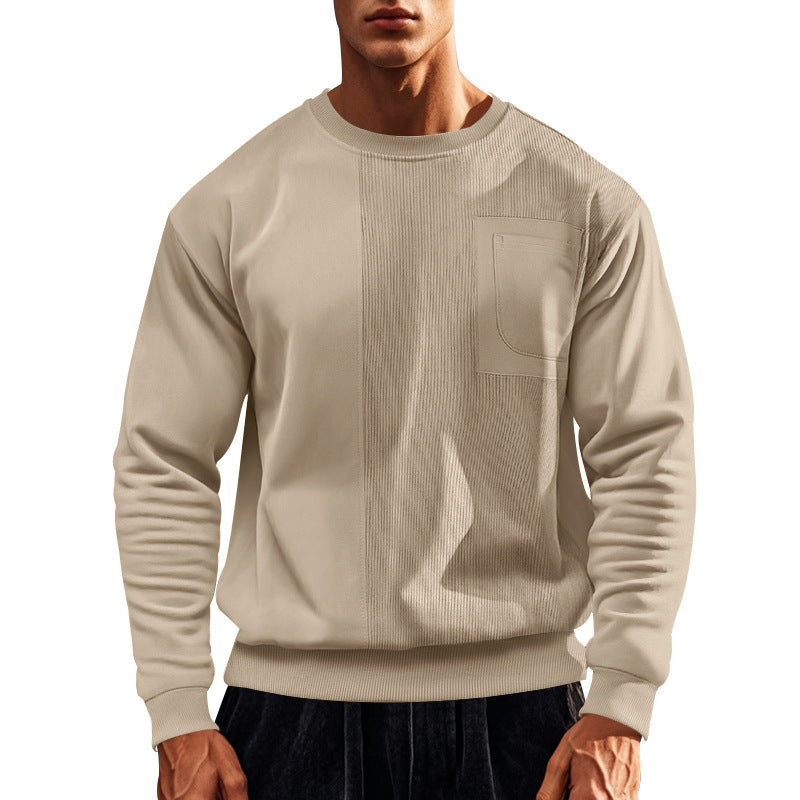 Men's sporty sweatshirt with textured design and practical pocket Lisslune