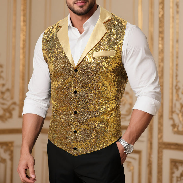 Men's Sequin Vest Lisslune