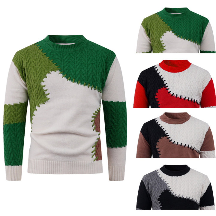 Men Stylish Knitted Sweater with Unique Geometric Patterns Lisslune