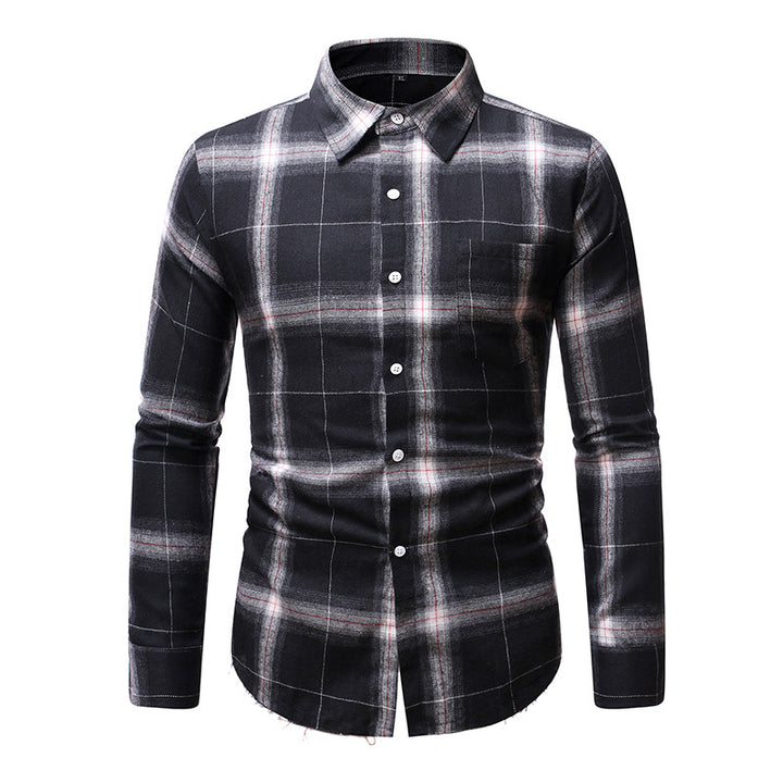 Men's Stylish Checkered Long Sleeve Shirt made of Soft Cotton Lisslune