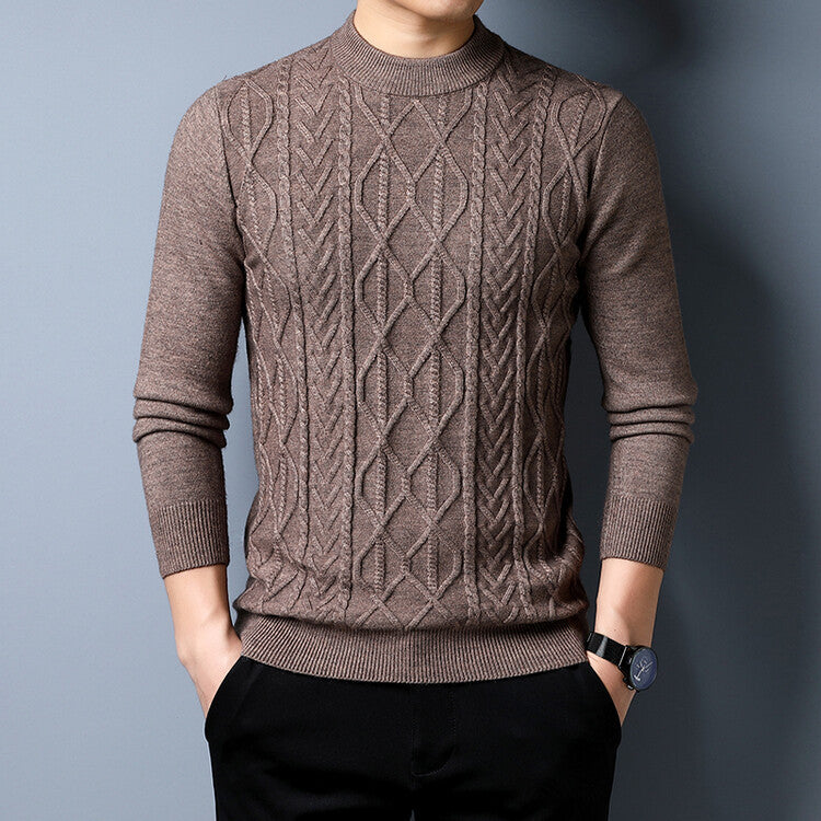 Men's knit sweater with textured cable pattern Lisslune