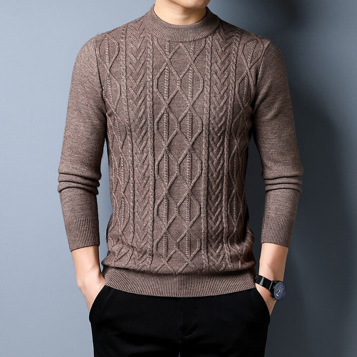 Men's knit sweater with textured cable pattern Lisslune
