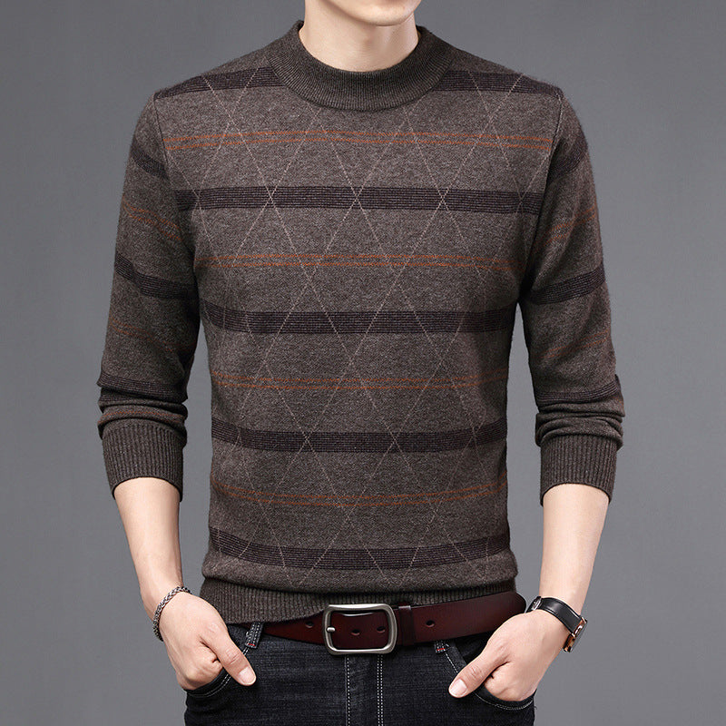 Men's Sweater Made Of High-Quality Wool with Modern Diamond Pattern Lisslune