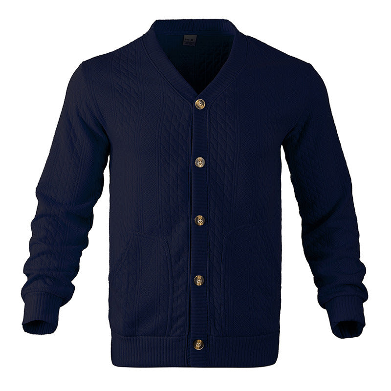 Men's cardigan with structured surface and practical pockets Lisslune