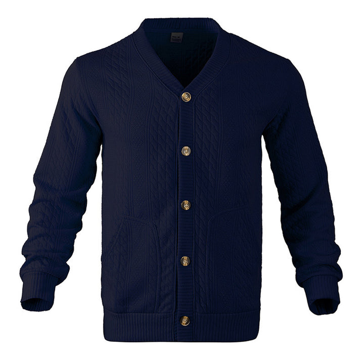 Men's cardigan with structured surface and practical pockets Lisslune