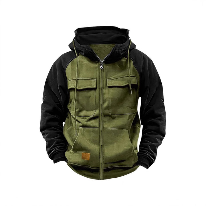 Men's sporty hooded jacket with practical breast pockets and warm fleece material Lisslune