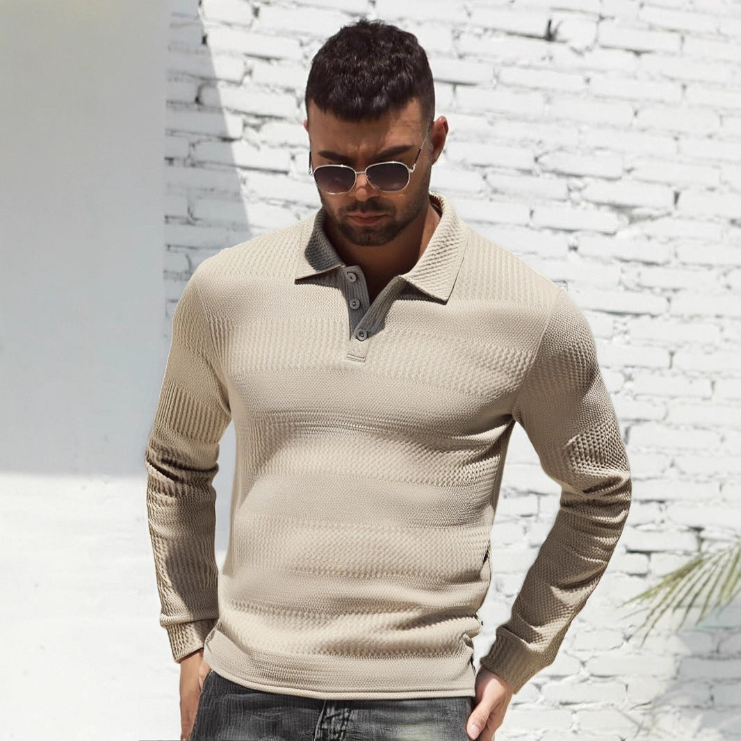 Men's Long Sleeve Polo Shirt Lisslune