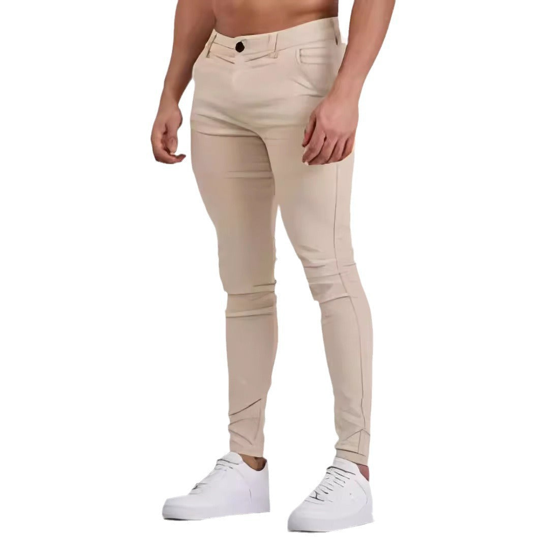 Men's Slim-Fit Chino Pants with Stretch Content Lisslune