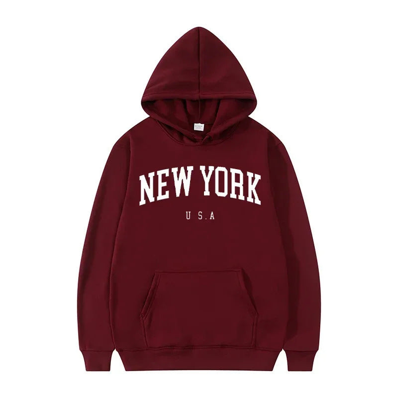 Women's hoodie with fashionable New York print and comfortable fit Lisslune