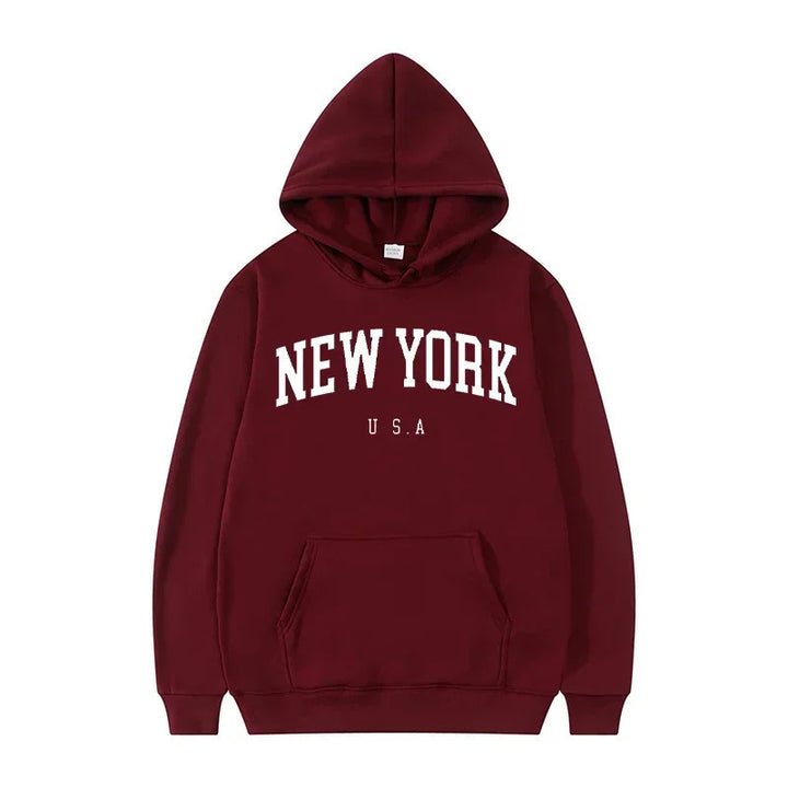 Women's hoodie with fashionable New York print and comfortable fit Lisslune
