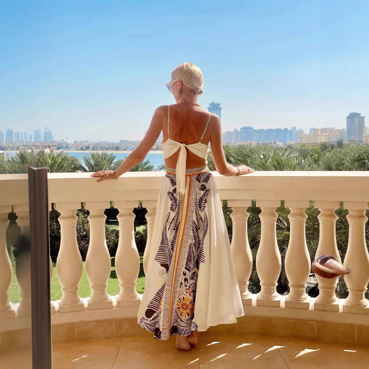 Women's Maxi Dress with Floral Print and Elegant Sophistication