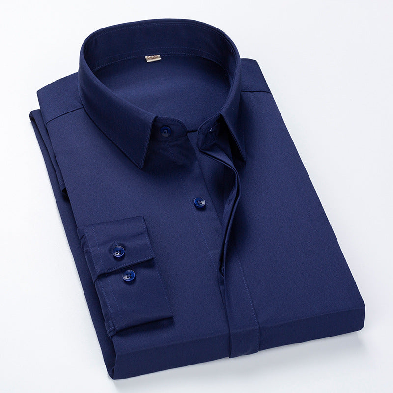 Men's Elegant Long Sleeve Shirt with Textured Fabric and Modern Cut Lisslune