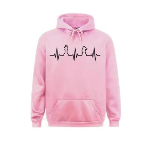 Women's Hoodie with Creative Chess Motif Lisslune